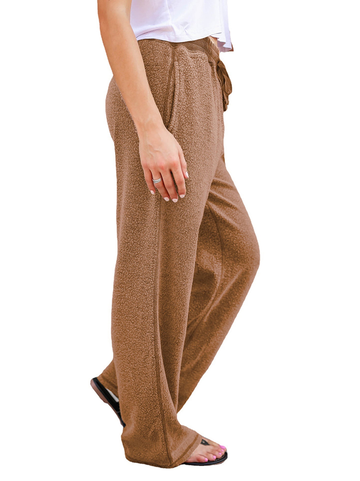 Tapsier Women Winter Plush Pants Wide 