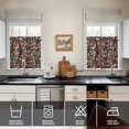 thumbnail image 4 of Pioneer Kitchen Curtains and Valance Set 24 Inch Tier Red Rose with Green Leaf Curtains Small Drapes for Cafe Living Room Bathroom Farmhouse 3 Pieces Set Rod Pocket, 4 of 6