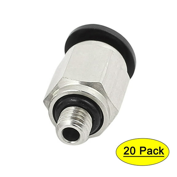 20pcs M5 Male Thread Dia 4mm Push In Joint Pneumatic Connector Quick Fittings