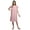 Dawn Pink, variant on Moomaya Short Sleeve Nursing Solid Cotton Poplin Women Sleepwear Night Gown