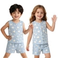 thumbnail image 2 of BOOMNY Child Girls Pajamas Sets 2 Peice Graphic Sleeveless Sleepwear Tops Shorts Pjs Set for Kids Cozy Loungewear Homewear, 2 of 3