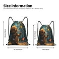thumbnail image 2 of Wukai Cute Butterfly Bear Drawstring Backpack Bag Sport Gym Sackpack Large Size String Backpack Cinch for Women Men-Medium, 2 of 6