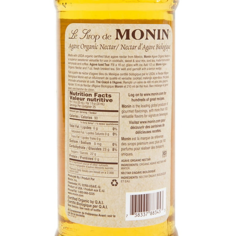 Monin Agave Organic Syrup 750 ml