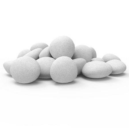 Light Pilot Light On Gas Fireplace Regal Flame RFA1000WH Light Weight Ceramic Fiber Gas Ethanol Electric Fireplace Pebbles in White - Set of 24 ()