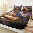 thumbnail image 4 of Metsweet Magic Dragon Queen Sheets 4 Pieces, Gradient Animal Queen Sheet Sets, Purple Gold Blue,1 Fitted Sheet, 1 Flat Sheet and 2 Pillowcases, 4 of 5