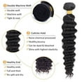 thumbnail image 2 of 9A Deep Wave Wavy Extensions 100% Human Remy Unprocessed Virgin Hair Natural Black Color 1B - 16,16,18 INCH (3 Bundles), 2 of 7