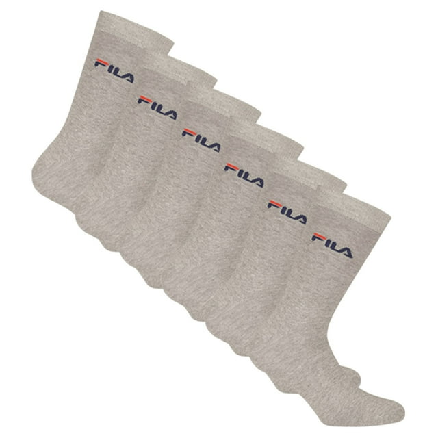 FILA Calcetines unisex, pack de 6 - calcetines, street, lifesyle, sport (2x 3 pares) Gris 35-38