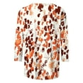 thumbnail image 6 of CYMMPU Women's Business Work Blouses Tunic Tops Crewneck Summer Fall Floral Printed 3/4 Length Sleeve Vintage Swing Shirts Basic Tees 2025 Clothes Orange XXXXXL, 6 of 7