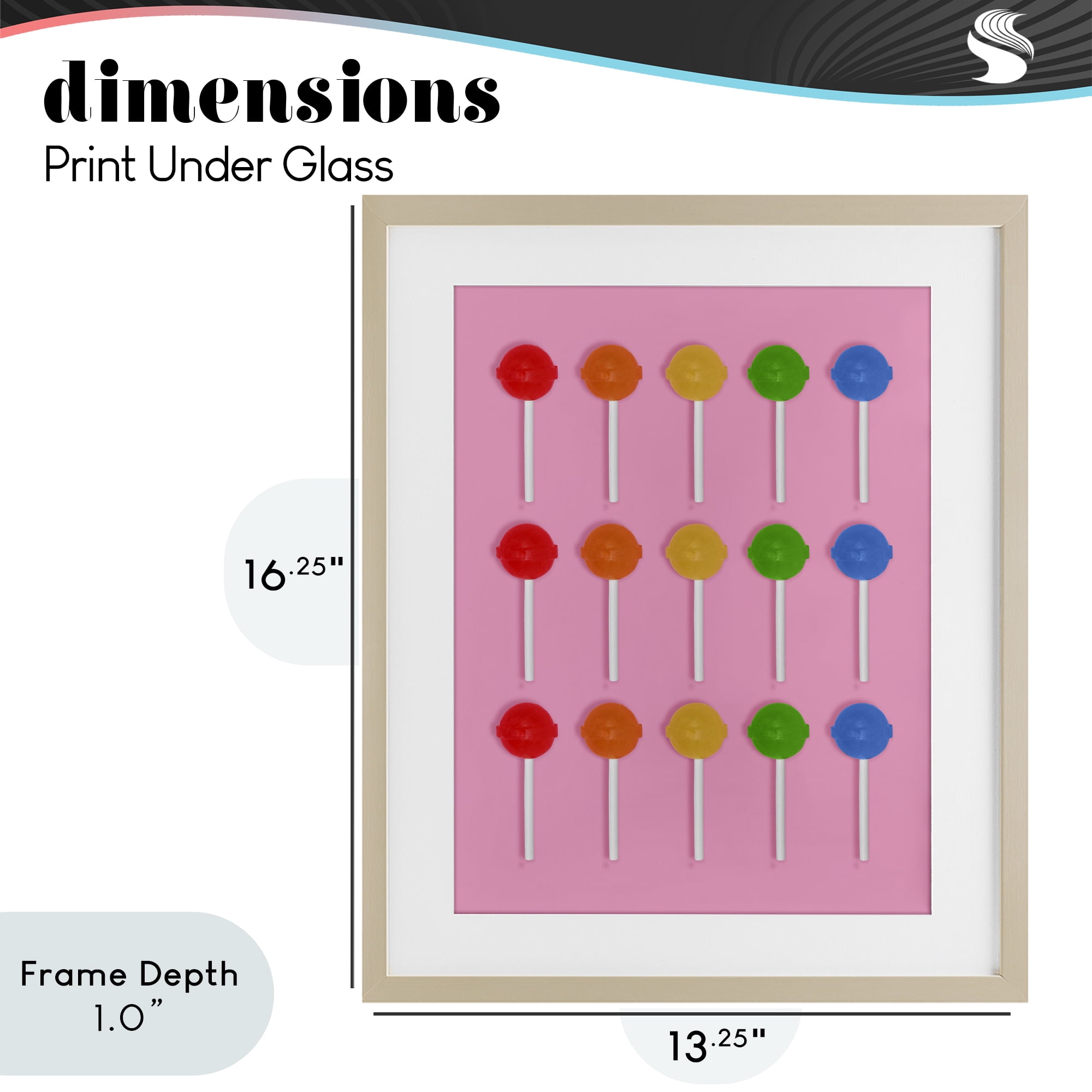 Stupell Industries Colorful Lollipop Grid Birch Framed Print Under Glass, design by LISH Creative