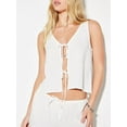thumbnail image 6 of Michellecmm  Women's Linen Tank Tops Solid Color Tie Front V-Neck Cropped Vest, 6 of 9