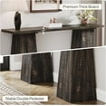 thumbnail image 5 of Tribesigns Rustic Console Table Wood Entryway Table for Living Room, 63 inch Narrow Sofa Table Farmhouse Vintage Couch Table with Double Pedestal Base for Entrance, Black, 5 of 5
