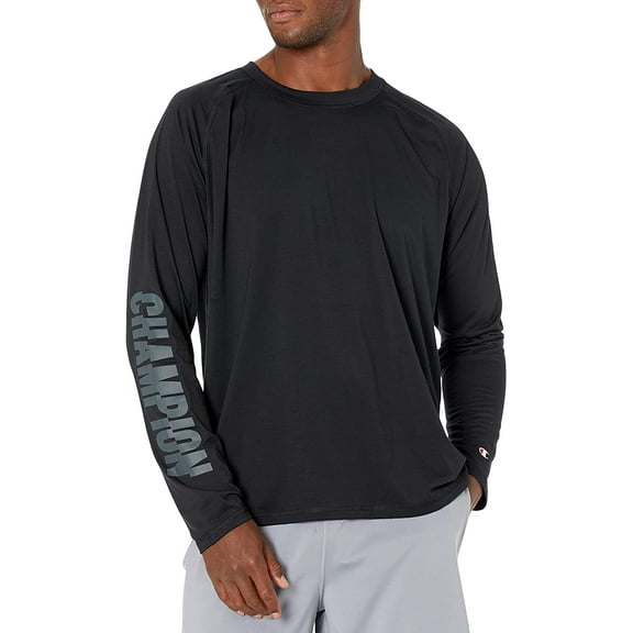 Champion Mens Long Sleeve Graphic City Sport Tee Medium Black-586635
