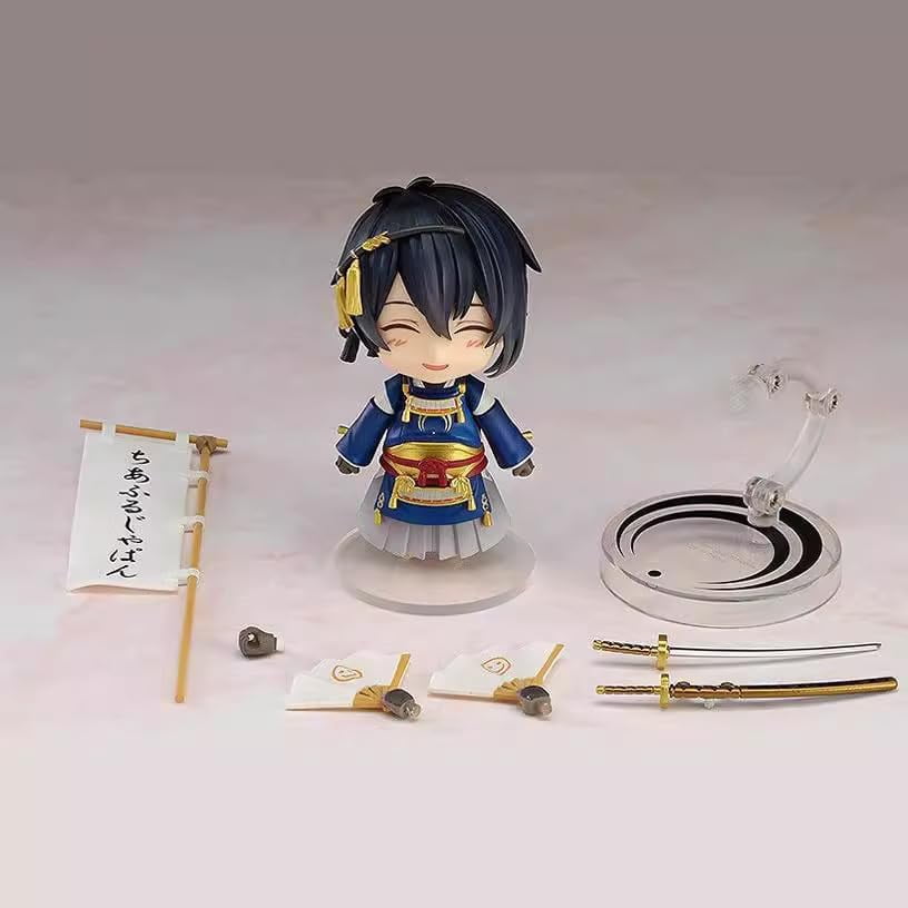 Newly Mikazuki Figure Q Version Standing Mikazuki Munechika Anime Figures 10cm/3.9inch PVC Character Model Collectible for Anime Fans Gift