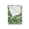 thumbnail image 2 of Tropical Soft Flannel Fleece Throw Blanket, Brazilian Rainforest Composition with Branches Plumeria Blooms and Exotic Birds, Cozy Plush for Indoor and Outdoor Use, 70" x 90", Multicolor, by Ambesonne, 2 of 5