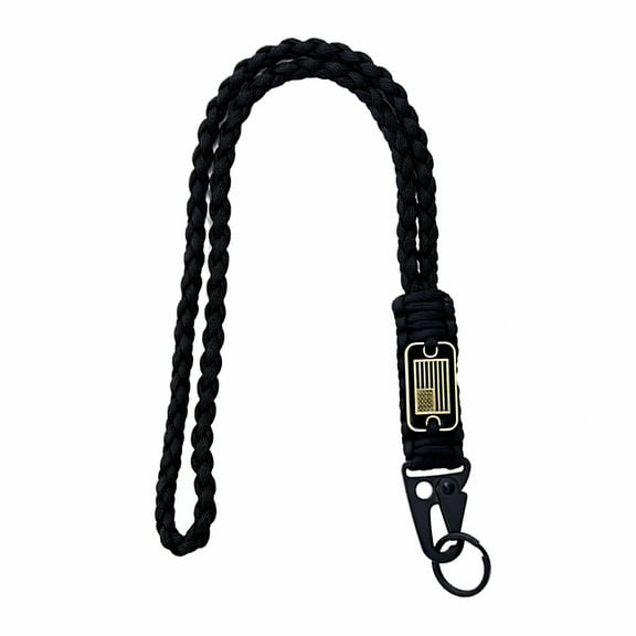 BESTSKY Keychain Lanyard Braided Lanyard with American Flag Tag Heavy Duty Keychain Rope Pendant for Men Adjustable Stylish Cord Key Lanyard