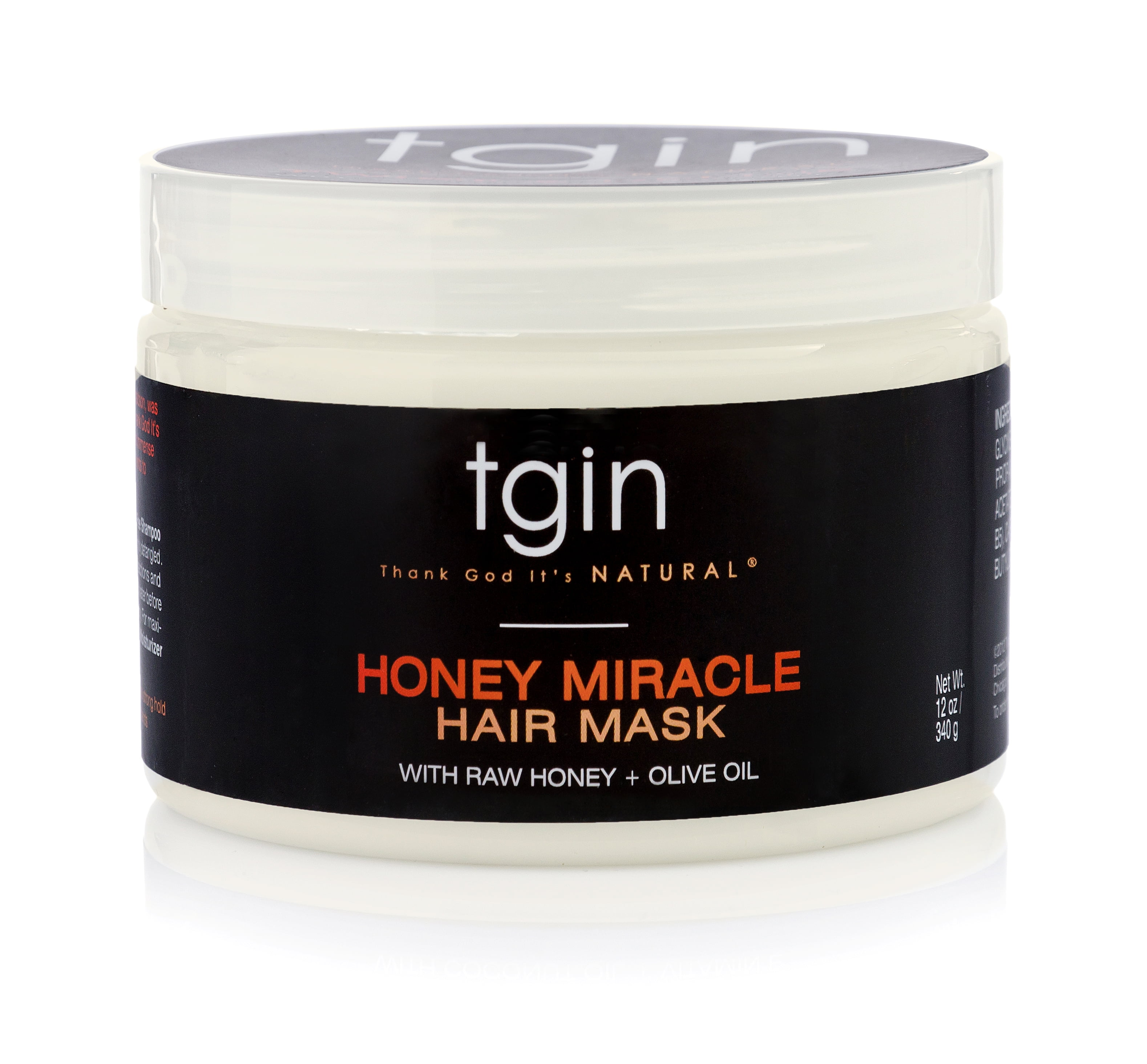 Thank God It's Natural (tgin) Moisturizing Frizz Control Hair Mask with Raw Honey & Olive Oil, 12 oz