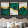 thumbnail image 3 of wall26 Framed Canvas Print Wall Art Set Geometric Gold Green Paint Strokes Abstract Shapes Illustrations Modern Art Decorative Multicolor Chic for Living Room, Bedroom, Office - 16"x24"x3 N, 3 of 5