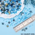 thumbnail image 2 of 2 Bag Glass & Seed Beads with Glitter Powder Imitation Pearl & Transparent & Inside Colours Moon & Star & Round Marine Blue 2~16x2~11.5mm Hole: 0.8~1.2mm, 2 of 6
