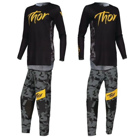 Thor 2025 Womens SPORTMODE Shadow Offroad Motocross Jersey Pant Combo (Black, X-Small / 00/0)