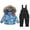 Black2, variant on lnmuld Two Piece Girls Insulated Snowsuit Set Warm Winter Padded Overalls with Hooded Coat for Outdoor Cold Weather Adventures Size:5-6 Years