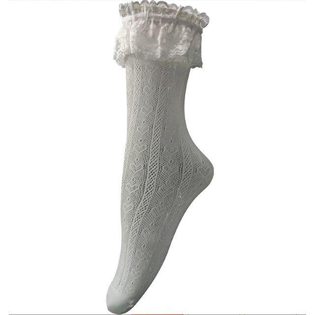 3 calcetines con volantes para mujer, calcetines tobilleros de encaje, calcetines opacos con volantes, calcetines de princesa con ribete de encaje para mujeres y niñas