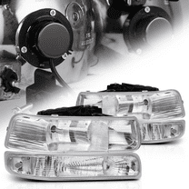 Magshion Headlights Assembly with Pre-Assembled 6000K LED Bulbs for 1999-2006 Silverado Tahoe, Chrome Housing Clear Lens Clear Corner