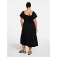thumbnail image 2 of Terra & Sky Women's Plus Size Square Neck Smocked Dress, Sizes 0X-4X, 2 of 4