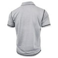 thumbnail image 4 of IYTR Mens Short Sleeve Lapel Shirts Summer Fashion Solid Color Splicing Workout Shirts Casual Comfy Sports Shirt Tee Gray M, 4 of 4
