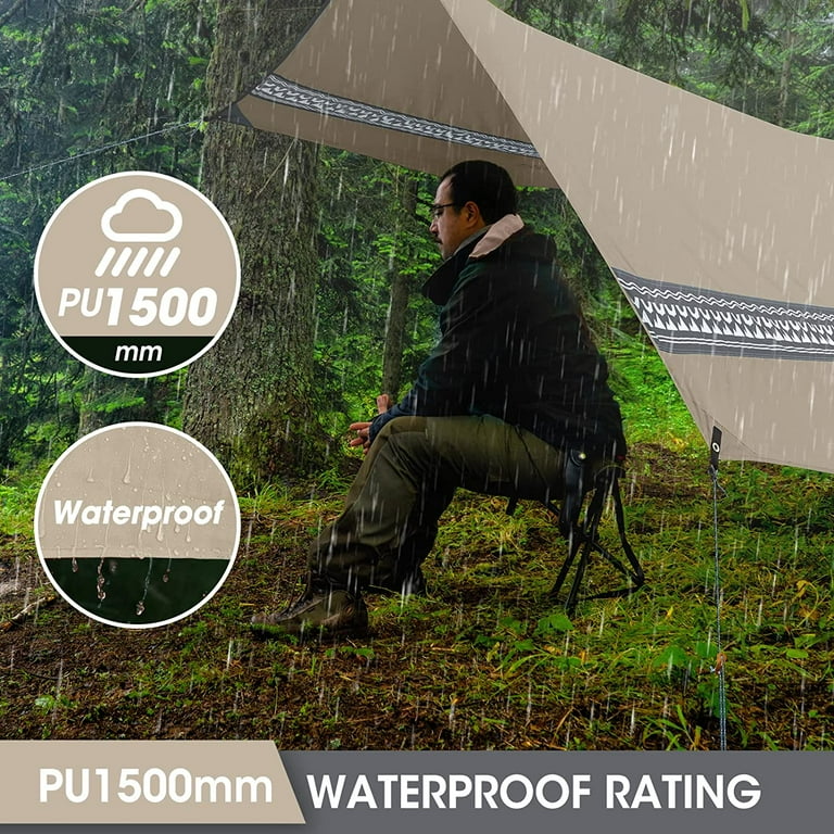 VILLEY Camping Tarp Rainfly for 2-4 people, 210D Waterproof Sun