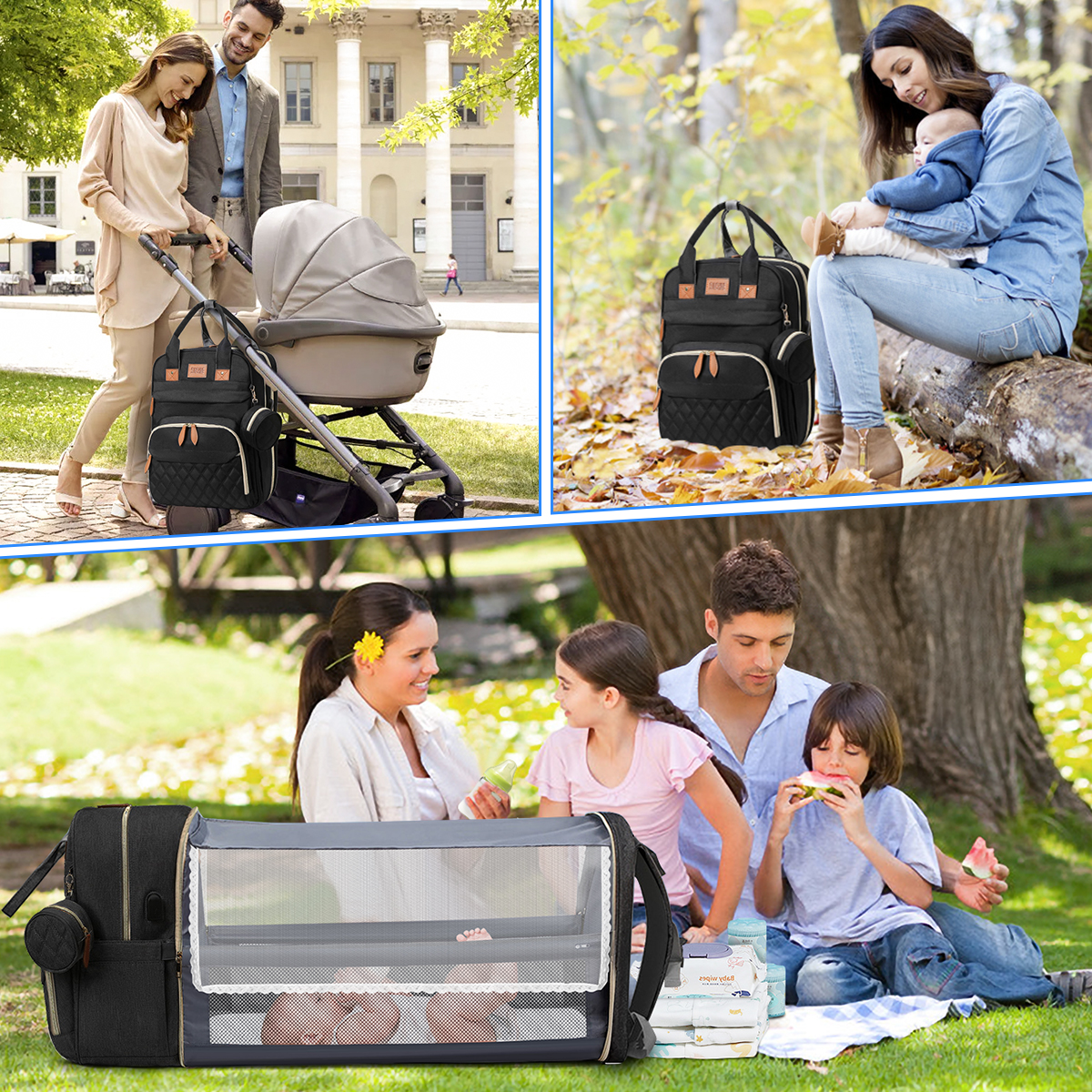 GPED Diaper Bag Backpack with Changing Station photo 2