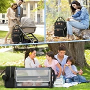 Diaper Bag Backpack, Portable Baby Bag with Changing Station, Large Capacity Baby Diaper Bags w/ Stroller Straps & Insulated Pockets, Multipurpose Waterproof Travel Backpack with USB Charging Port