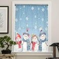 thumbnail image 4 of Blue Ombre Christmas Semi Sheer Curtains Drapes for Living Room, Bedroom, French Doors Window 72 Inches Long, Xmas Snowman Snowflake Winter Rod Pocket Chiffon Curtain Drapery Voile Draperies Panel, 4 of 6