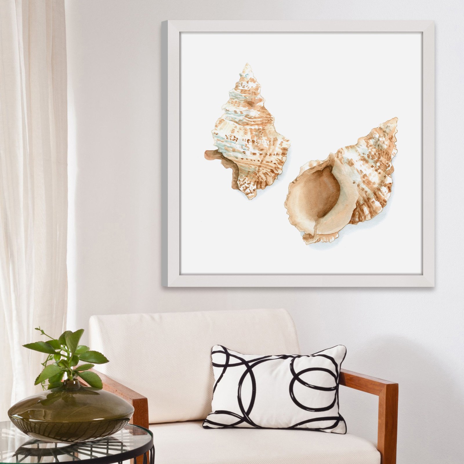 Marmont Hill "Watercolor Shells VII" Framed Painting Print