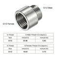 thumbnail image 2 of Uxcell G1/2 Female to G1/2 Male Thread 15mm Stainless Steel Extension Pipe Fitting, 2 of 5