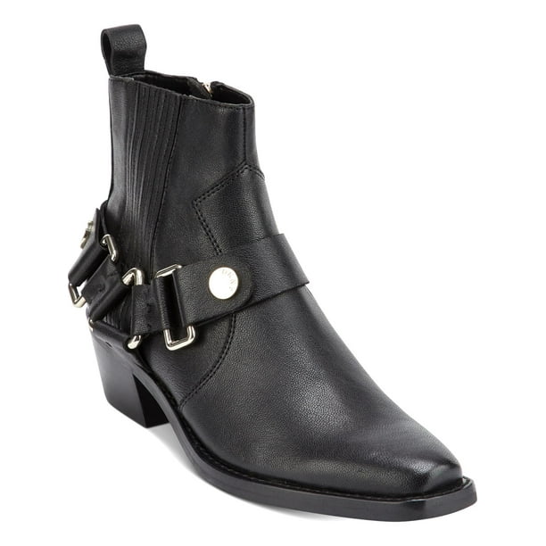 DKNY Womens Mina Leather Cowgirl Cowboy, Western Boots Black 8 Medium ...