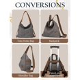 thumbnail image 4 of Sunyuer Women's Convertible Canvas Tote Bag, Large Capacity Multiway Shoulder Backpack, Adjustable Strap Hobo Handbag, Casual Versatile Crossbody Purse for Work Travel Daily Use, 4 of 7