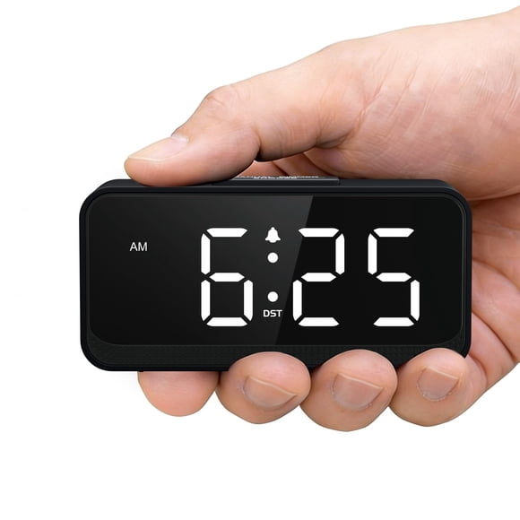 Reloj despertador digital Srubambi a pilas con pantalla grande