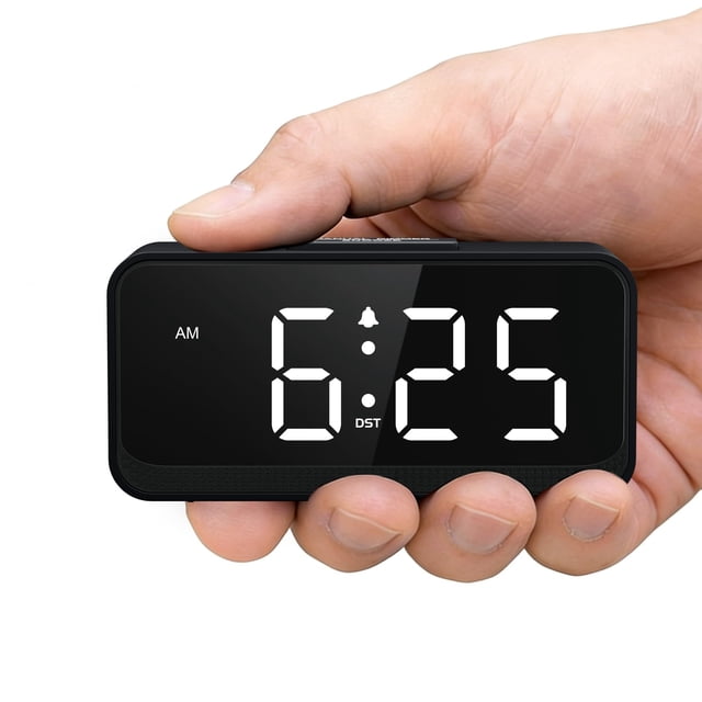 Reloj despertador digital Srubambi a pilas con pantalla grande