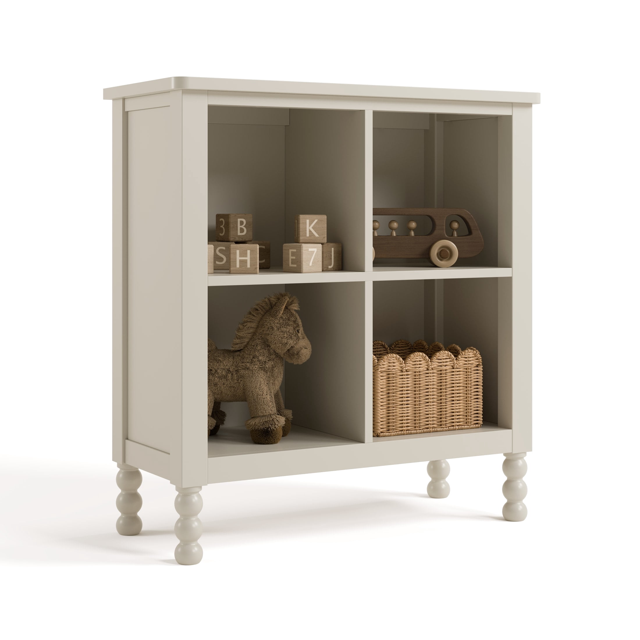 Art of Nursery by Storkcraft Rio 4 Cube Storage Organizer Kids Bookcase - Frosted Oat