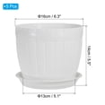 thumbnail image 2 of Uxcell 6 Inch Plastic Plant Pots Flower Planters with Drainage Holes and Tray, White 5 Pack, 2 of 6