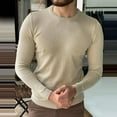 thumbnail image 2 of Vedolay Sweaters for Young Men Crewneck Sweater Soft Casual Pullover for Men Khaki,M, 2 of 5