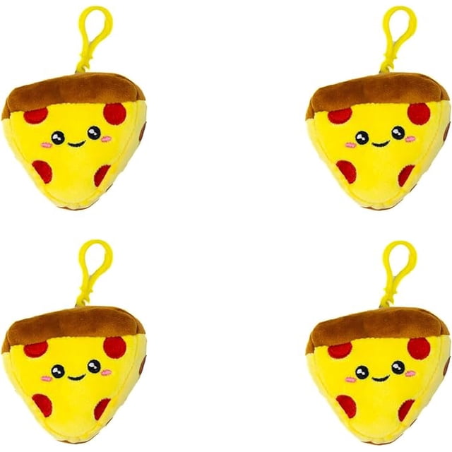 Set de 12 Piezas Llavero Pizza de peluche 10 cm