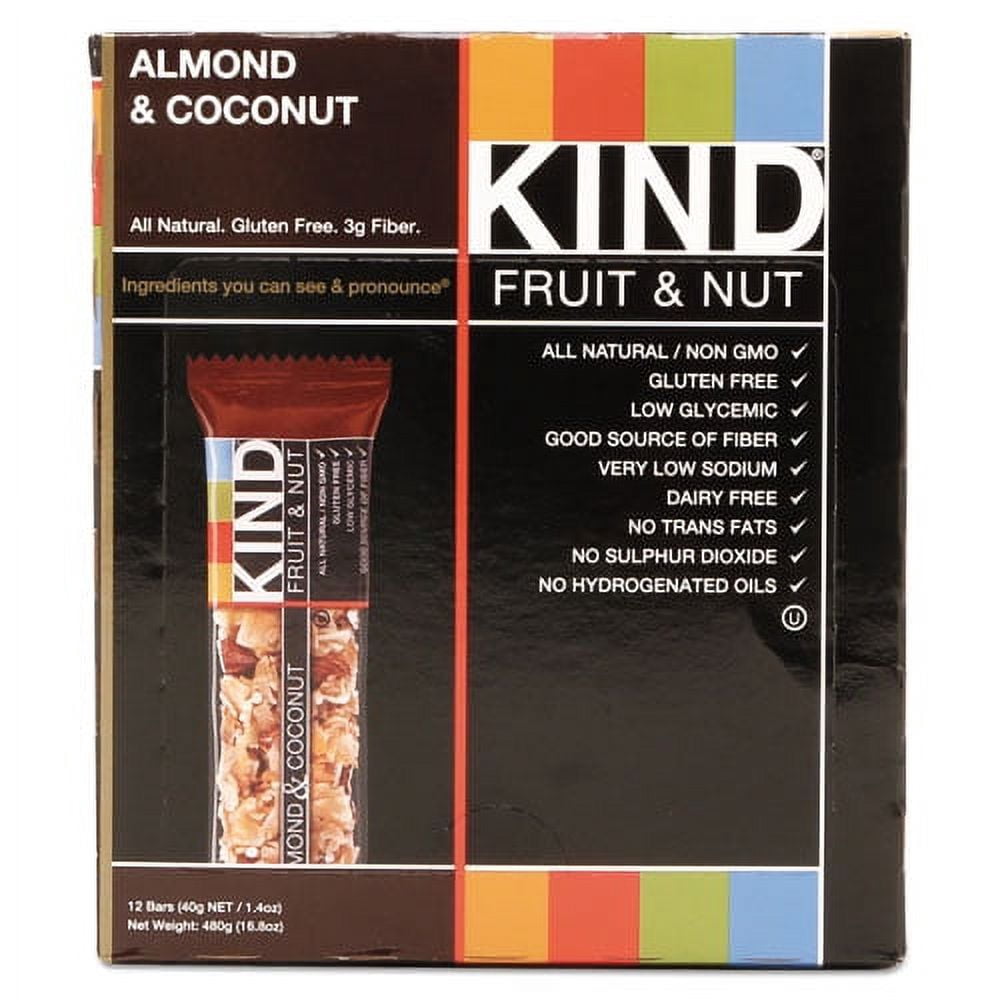 Fruit And Nut Bars, Almond And Coconut, 1.4 Oz, 12/box | Bundle of 5 Boxes