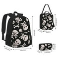 thumbnail image 2 of Pofeuu black white Skull bone Print Backpack Travel Backpacks With Lunch Bag Pencil Bag Set 3 pcs Set Cartoon Backpack, 2 of 7
