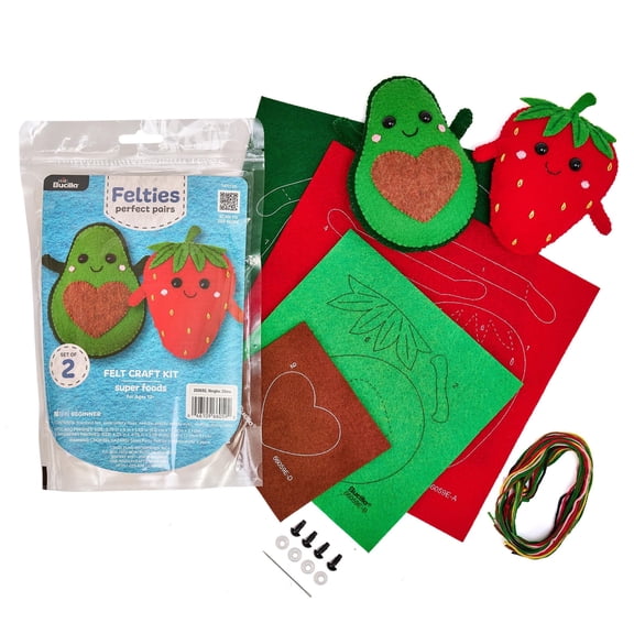 Bucilla Super Foods 2 Count Felties Embroidery Kit