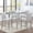 Silver Grey + 5 Piece Counter Height Table Set + Fabric, variant on Luckynote 5 Piece Counter Height Table Set, Wooden Kitchen Table Set with Square Table and 4 Upholstered Chairs, Counter Height Dining Table with Crystal Decoration and Chair Set, Silver grey