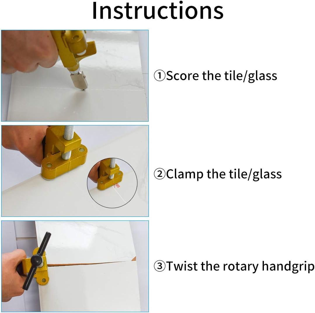 2 in 1 Glass Cutting Tool Kit Breaking Pliers and Glass Cutter Tungsten Hand Portable Glass knife for Ceramic, Mirror, Manual Tile Cutter Glass Breaker with 2 Bonus Tungsten blades and Screwdriver