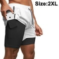 thumbnail image 1 of 1 pcs Men's 2-in-1 Workout Running Shorts Lightweight Gym Yoga Training Boxing Sports Short Pants with Towel Loop, 1 of 5