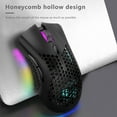 thumbnail image 3 of Wweixi Souris de Jeu Sans Fil Creuse Réglable Rechargeable Accessoire Informatique avec Lumière RGB, Noir, 3 of 8