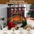 thumbnail image 5 of 45''W Electric Fireplace with Mantel, Freestanding Fireplace Heater with Remote Control & Adjustable Flame, Fireplace TV Stand for 42'' TV, Electric Fireplace Heater for Living Room Bedroom, Cherry, 5 of 11